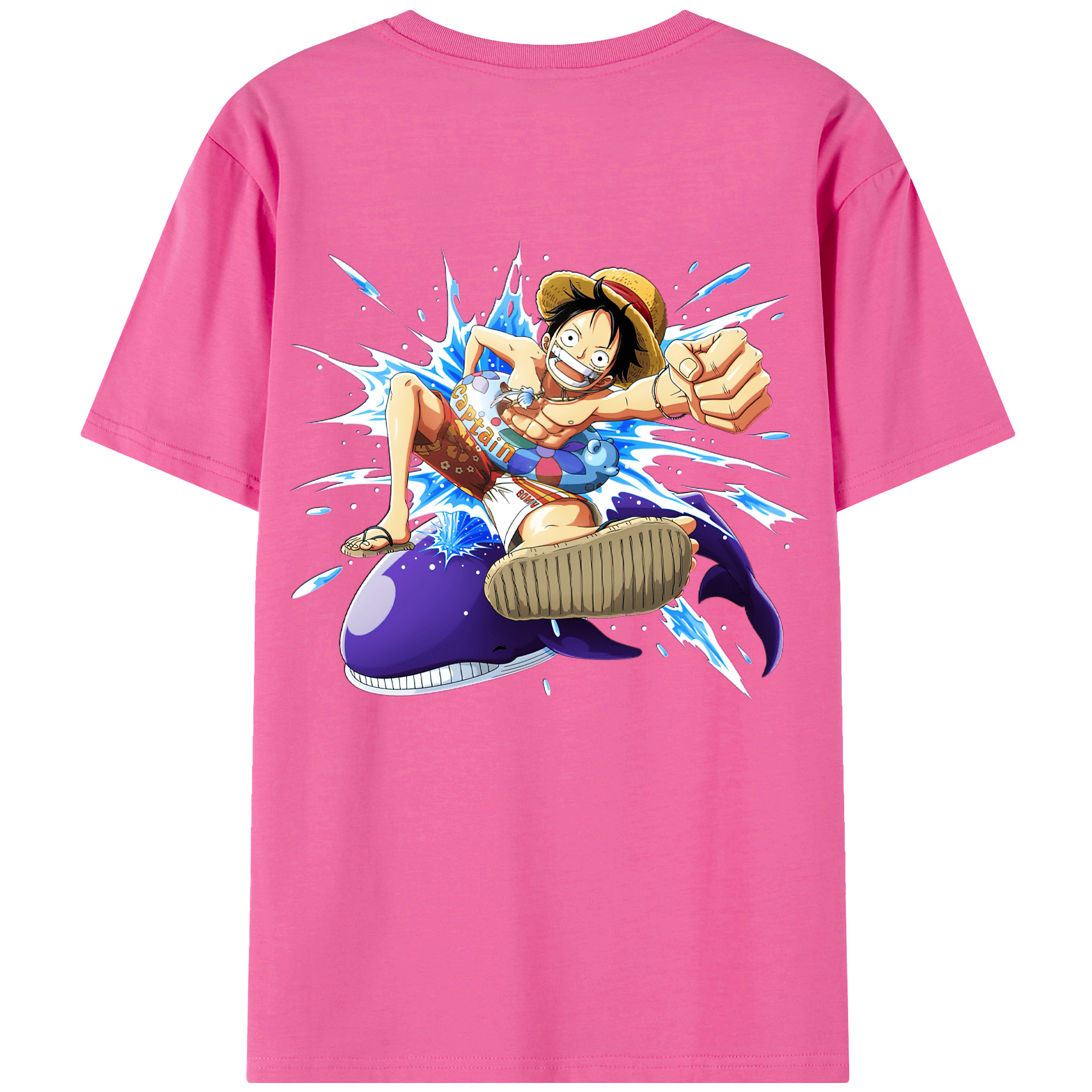 ワンピース モンキー・D・ルフィ ONE PIECE Monkey D. Luffy レディース半袖Tシャツ(バックプリント)